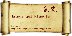 Halmágyi Klaudia névjegykártya